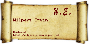 Wilpert Ervin névjegykártya